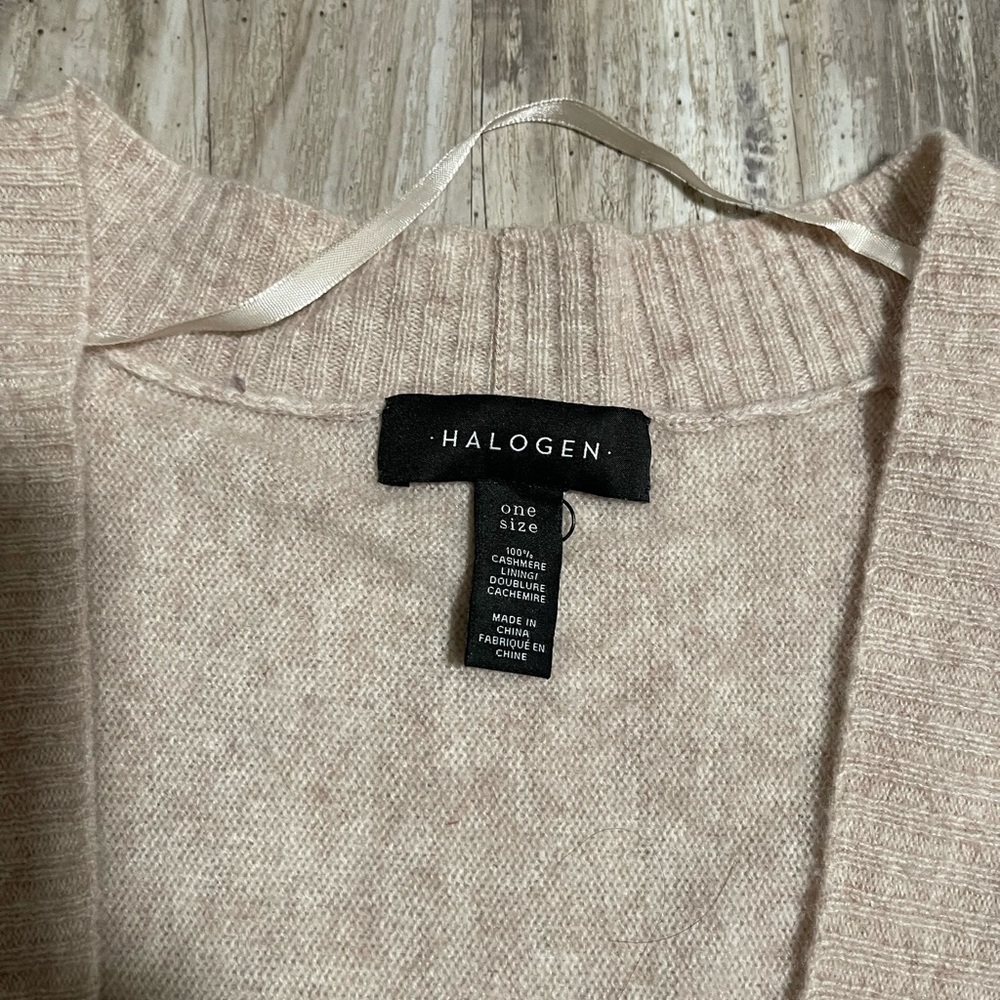 Halogen Women's Tan Open-Front Cardigan100% cashmere - Picture 3 of 3